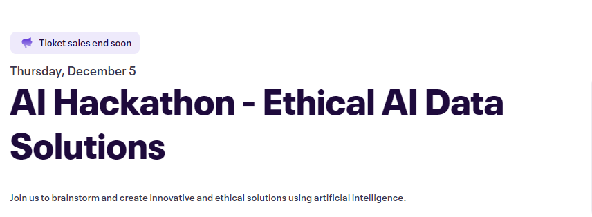 AI Hackathon - Ethical AI Data Solutions (Hybrid event)