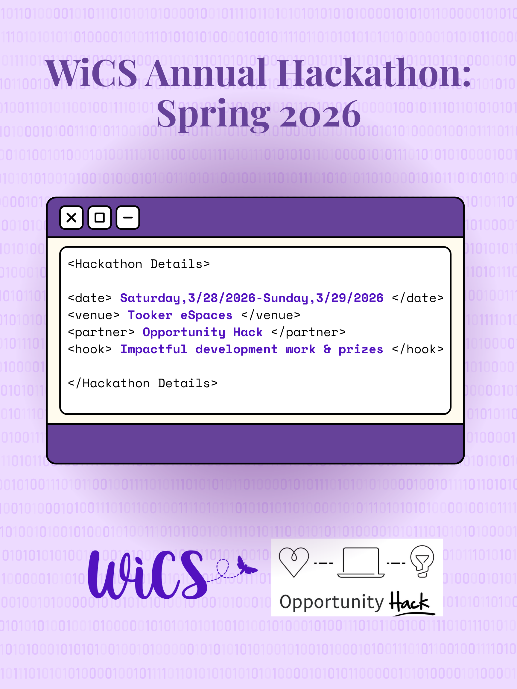 Women in Computer Science x Opportunity Hack: Spring 2026 Hackathon ...
