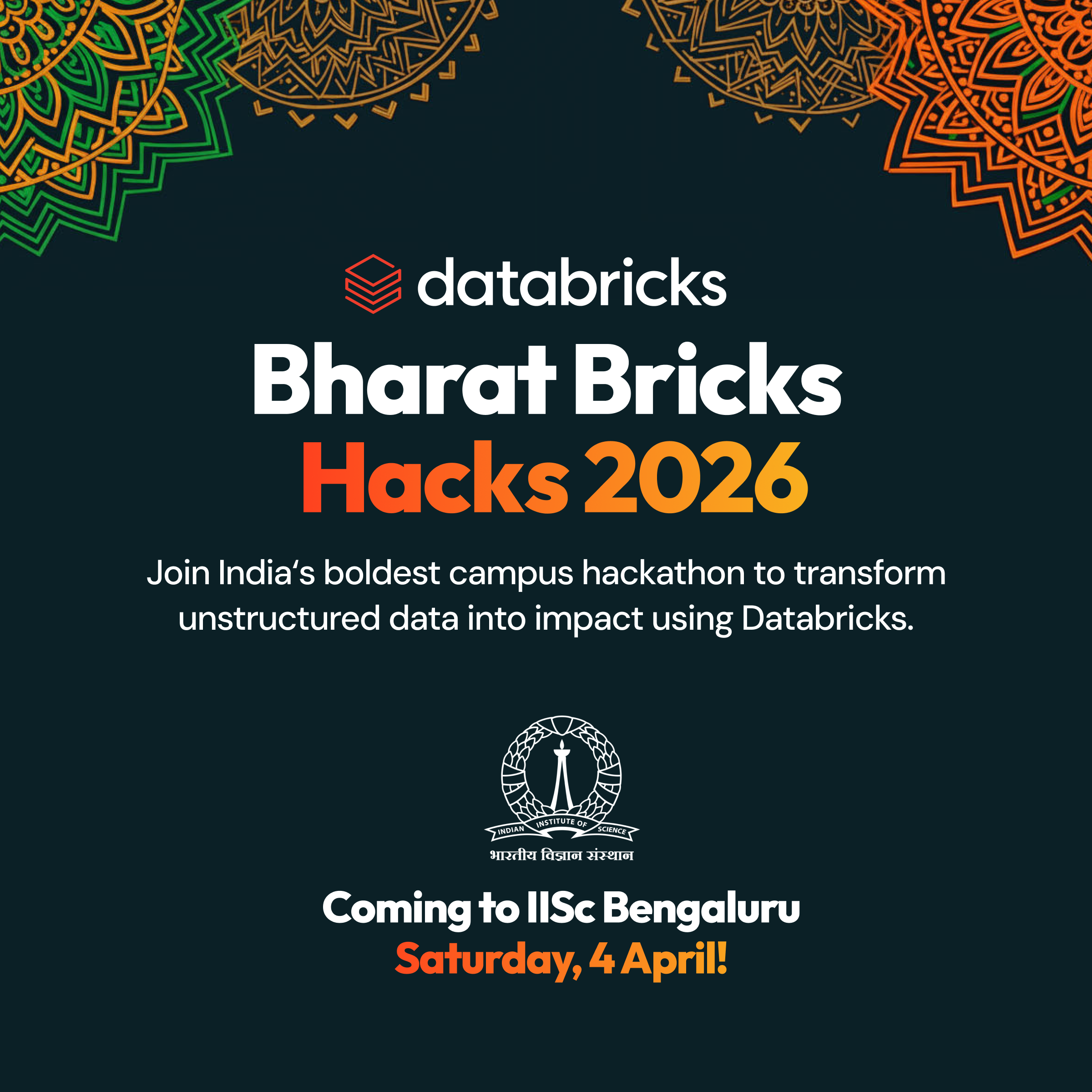 Bharat Bricks Hacks 2026: IISc Bengaluru: Your AI skills can impact 1.4 ...