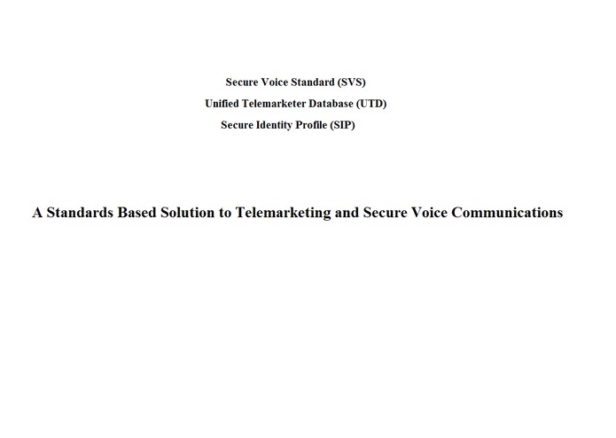 A Standards Based Solution to Telemarketing and Secure Voice Communications – screenshot 1