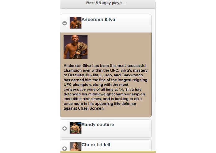 Best5UFCplayers – screenshot 3
