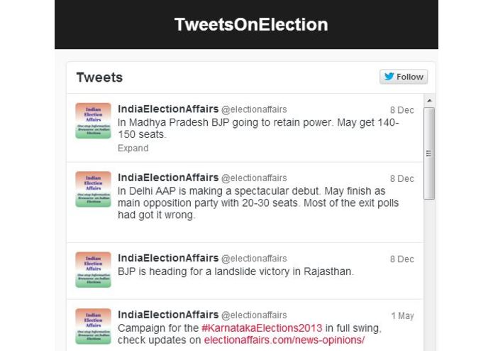 Tweets On Election – screenshot 2