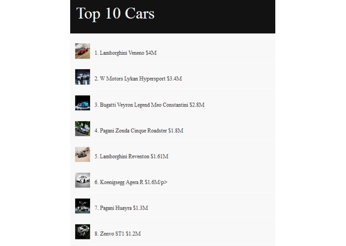 Top10Cars – screenshot 2