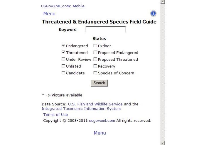 Threatened & Endangered Species Field Guide – screenshot 1