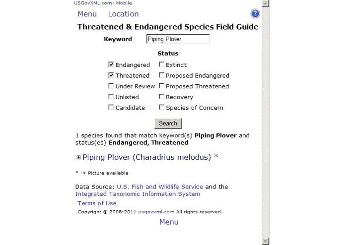 Threatened & Endangered Species Field Guide – screenshot 2