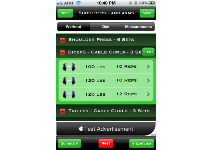My Fitness Diary – screenshot 2