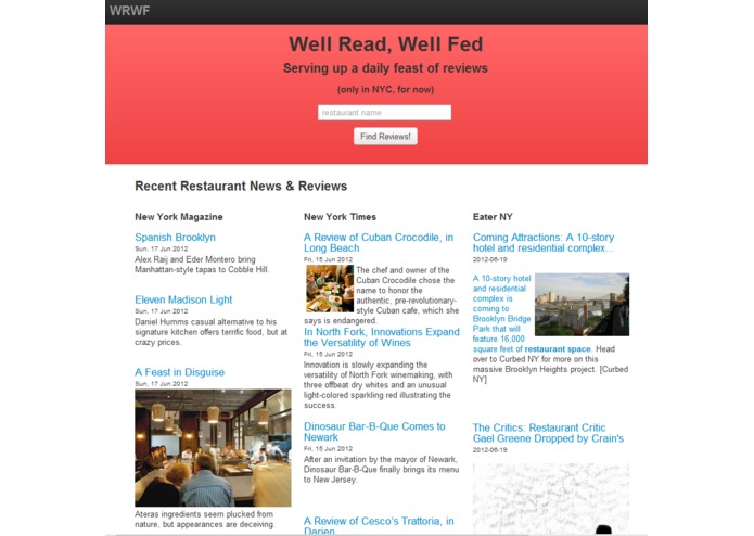 Well Read, Well Fed – screenshot 1