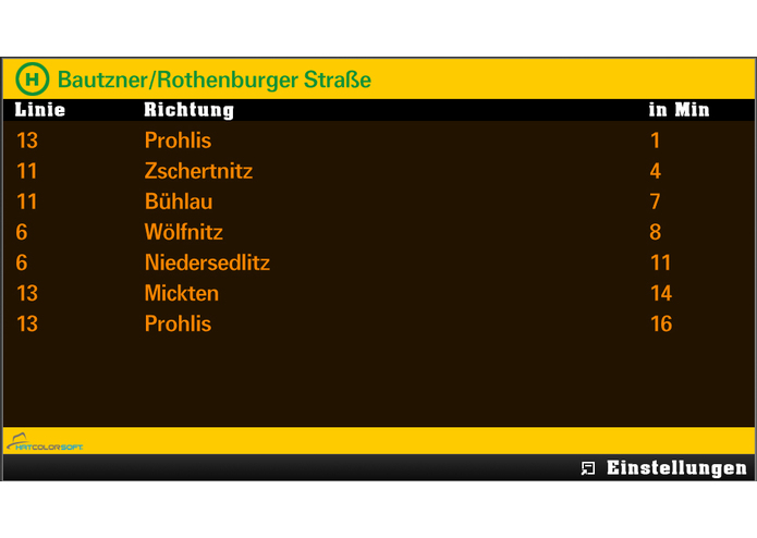 Real-time departure information for public transportation – screenshot 2