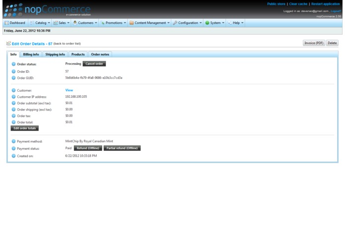 NopCommerce MintChip Payment Plugin – screenshot 3