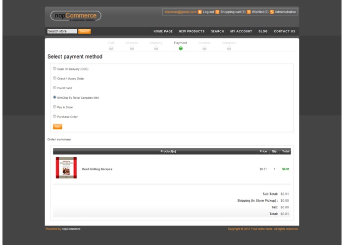 NopCommerce MintChip Payment Plugin – screenshot 5