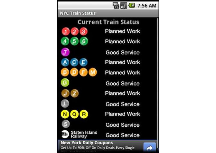 MTA Train Status App – screenshot 1