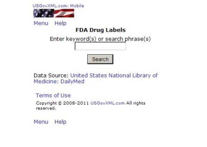 FDA Drug Labels – screenshot 1