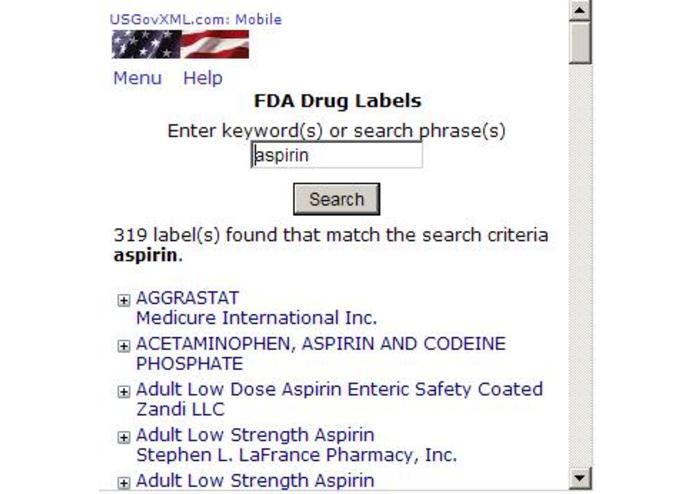 FDA Drug Labels – screenshot 2