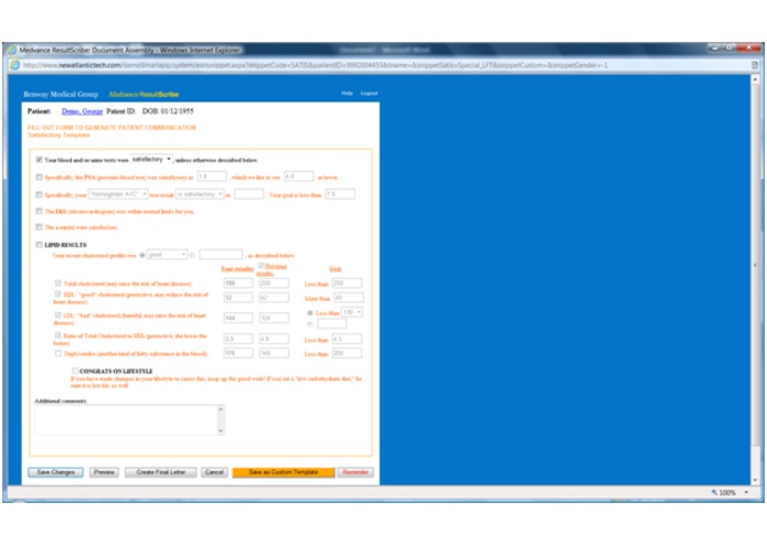 ResultScribe(tm) SMART Platforms Integration Demo – screenshot 4