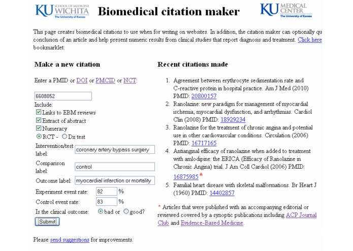 Biomedical Citation Maker for writing on the Web – screenshot 2