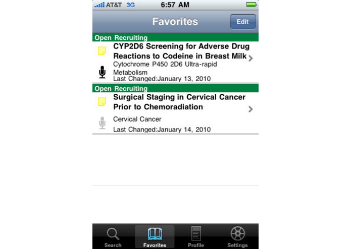 cTrials - an iPhone App – screenshot 2