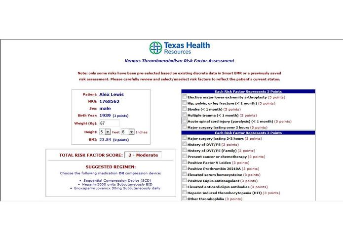 VTE Risk Calculator – screenshot 1