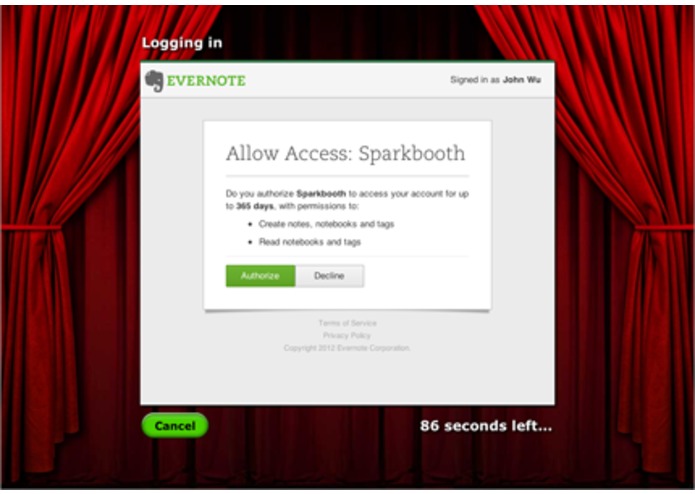 Sparkbooth - Evernote Enabled Photo Booth! – screenshot 4
