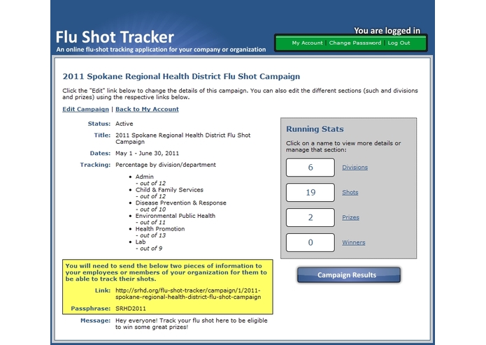 Online Flu Shot Tracker – screenshot 4