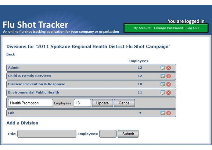 Online Flu Shot Tracker – screenshot 5
