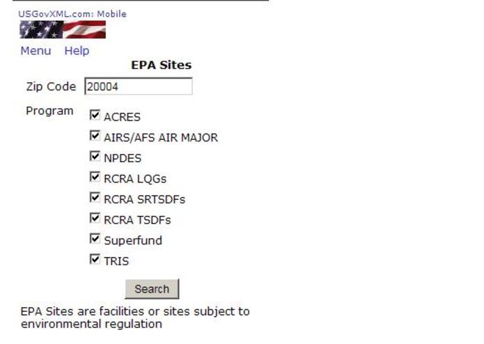 EPA Sites – screenshot 1