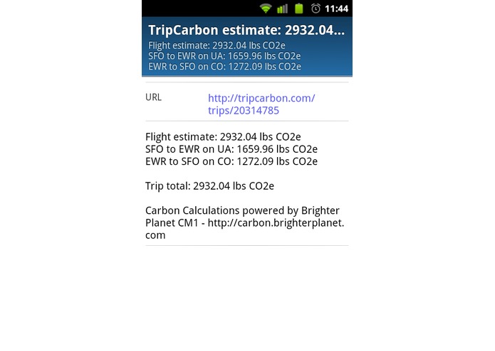 TripCarbon: carbon metrics for smarter travel – screenshot 2