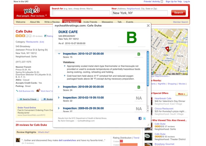 NYC Health Ratings Bookmarklet Tool – screenshot 4