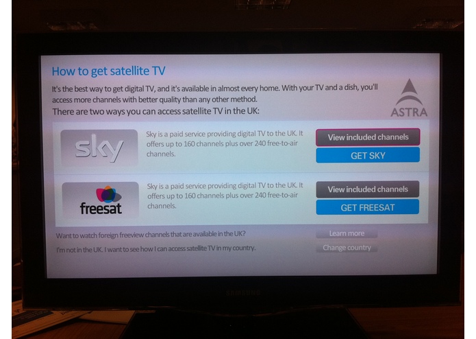 Astra satellite self install application – screenshot 1