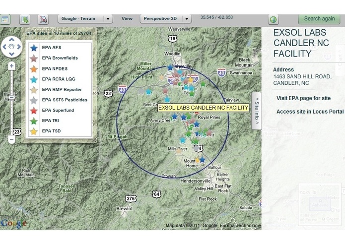 Locus EPA Site Search Application – screenshot 3