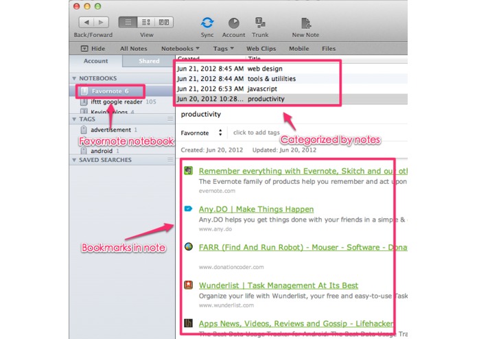 Favornote – screenshot 3