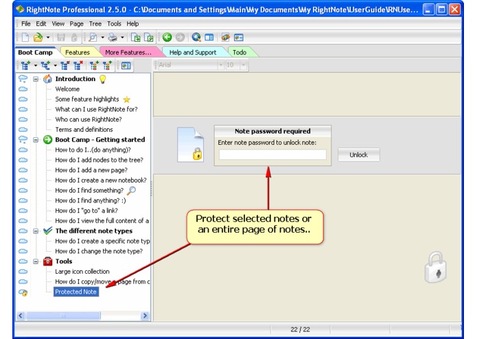 Rightnote - Evernote note's in a tree outline – screenshot 5
