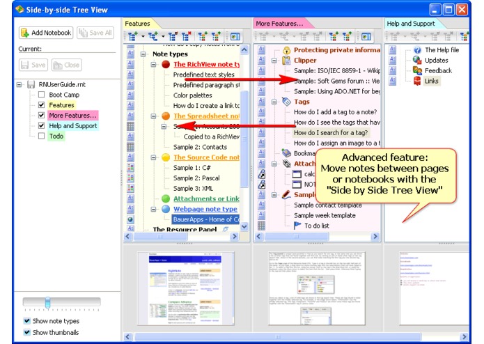 Rightnote - Evernote note's in a tree outline – screenshot 1