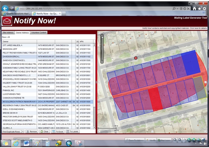 Notify Now!--San Diego Addresses, Property Owners and Labels – screenshot 1