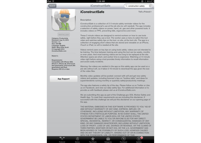 iConstructSafe – screenshot 1