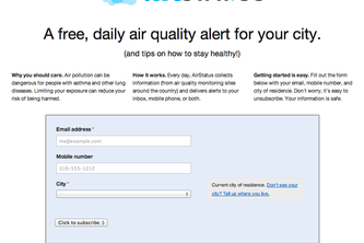 AirStatus - A free, daily air quality alert for your city