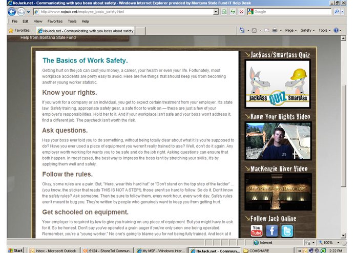 No Jack - Young Workers' Safety Campaign – screenshot 3