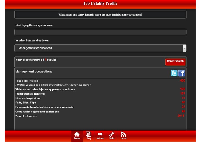 Job Fatality Profile – screenshot 3