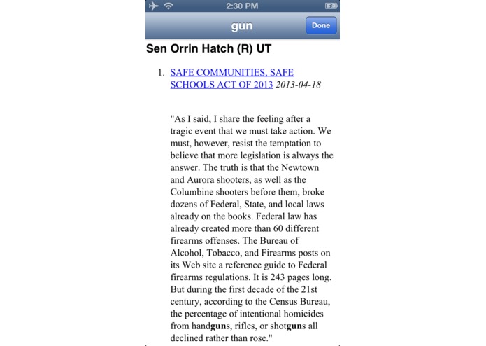 100 Words (US Congress) – screenshot 2