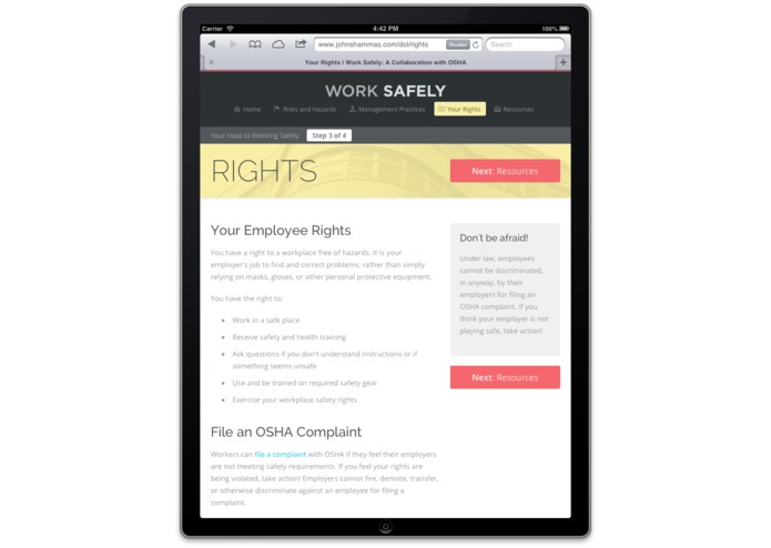 Work Safely: A Collaboration with OSHA – screenshot 5