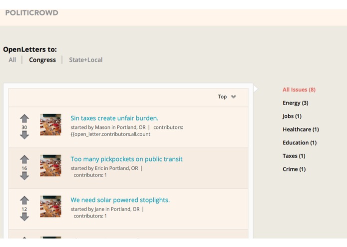PolitiCrowd – screenshot 1
