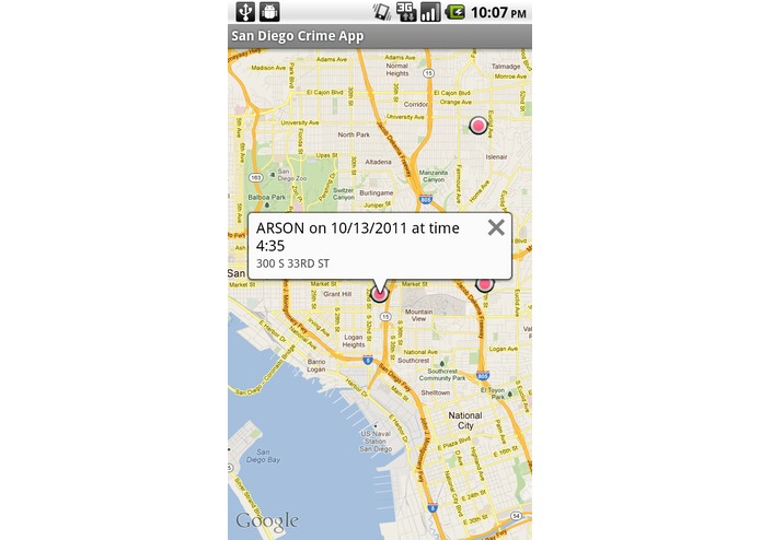 San Diego Crime App – screenshot 2