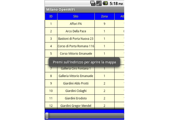 MilanoOpenWiFi – screenshot 1
