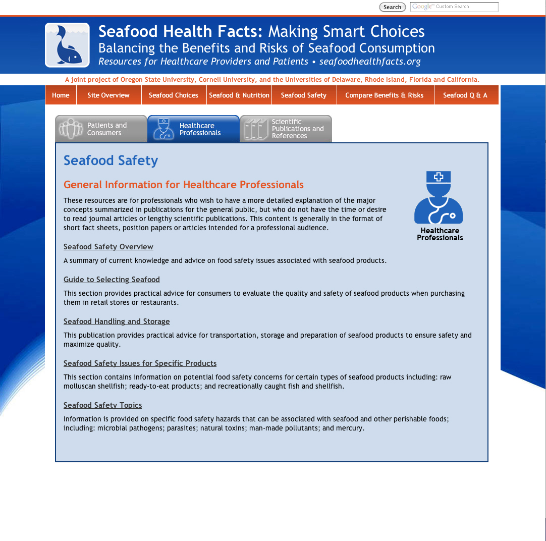 Seafood Health Facts: Making Smart Choices | Devpost