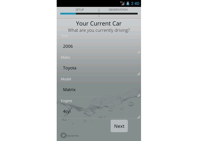 MyCarma - Personal Fuel Economy Label - Mobile App – screenshot 2