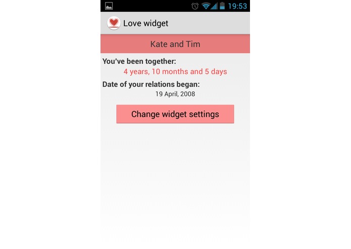 Love widget – screenshot 2