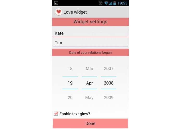 Love widget – screenshot 3