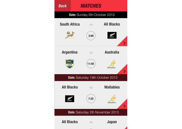 Rugby Match Finder – screenshot 2