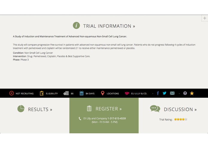 Dynamic Trial Information to Empower Patients – screenshot 1