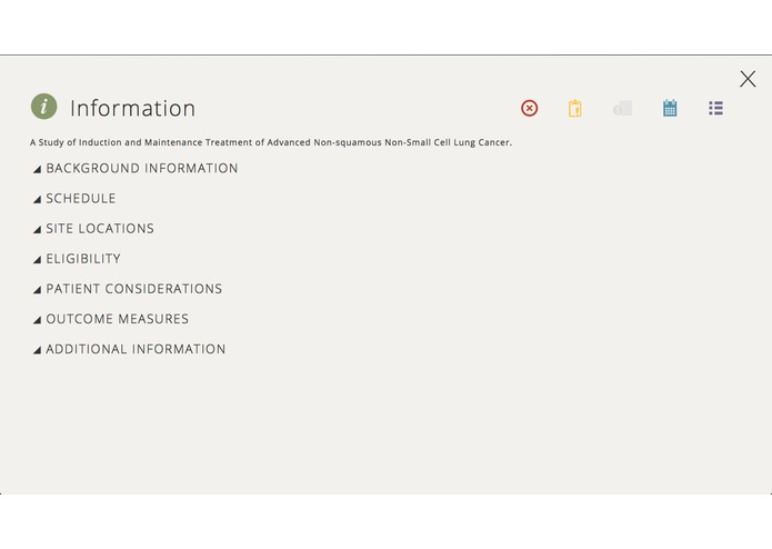 Dynamic Trial Information to Empower Patients – screenshot 2