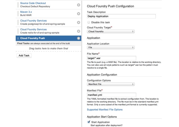 Cloud Foundry for Bamboo – screenshot 3